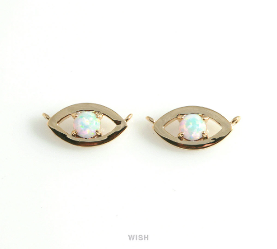 Opal Evil Eye Pendants in Gold, Opal Evil Eye Charm / MG-444-P