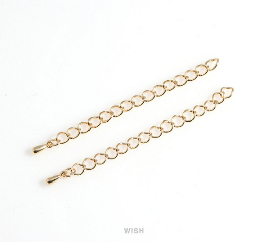 Extender Chains for Necklace or Bracelet in Gold, Removable Extender / FG-028-C (10 pcs)