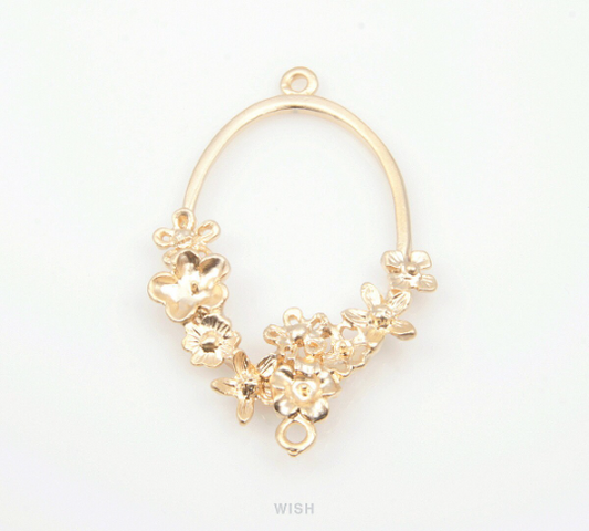 Bouquet Connectors in Matte Gold, Wreath Charm / MMG-148-C