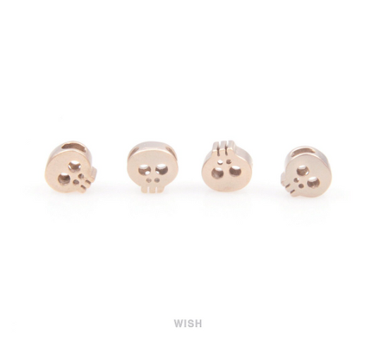 Small Skull in Matte Brown Gold, Skull Beads / MMBG-038-B