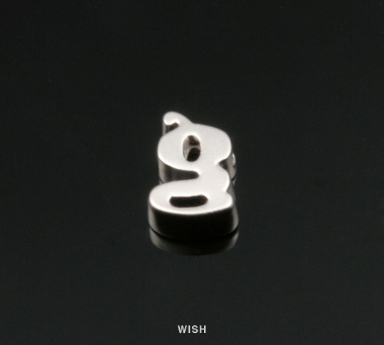 Lower Case Letter "g" in Matte Rhodium, Small Letter "g"  / MMRH-002-B (g)