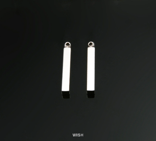 Small Bar Pendant in Matte Rhodium, Stick Charm / MMRH-300-P (4pcs)