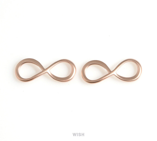 Infinity Pendants in Matte Rose Gold, Infinity Circle Charm/ MMRG-640-P