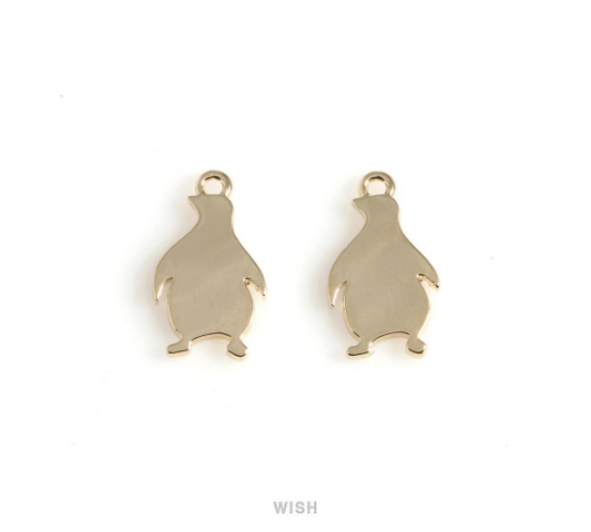 Penguin Pendant in Gold, Gold Penguin Charm /MG-545-P