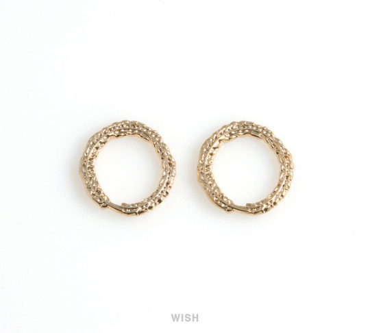 Rope Circle Pendants in Matte Gold, Straw Rope Circle Charms / MMG-578-P