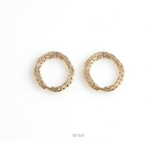 Rope Circle Pendants in Matte Gold, Straw Rope Circle Charms / MMG-578-P
