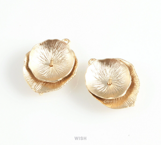 Lotus Leaf Connectors in Matte Gold, Lotus Leaf Charm / MMG-411-C