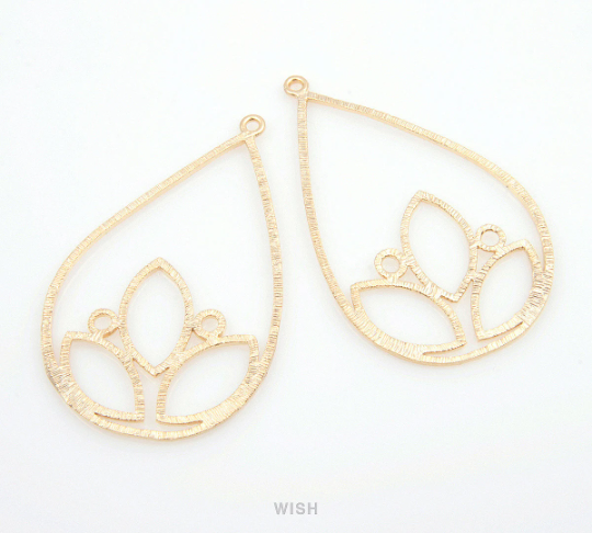 Marquise in Teardrop Pendants in Matte Gold, Marquise Charms / MMG-123-P