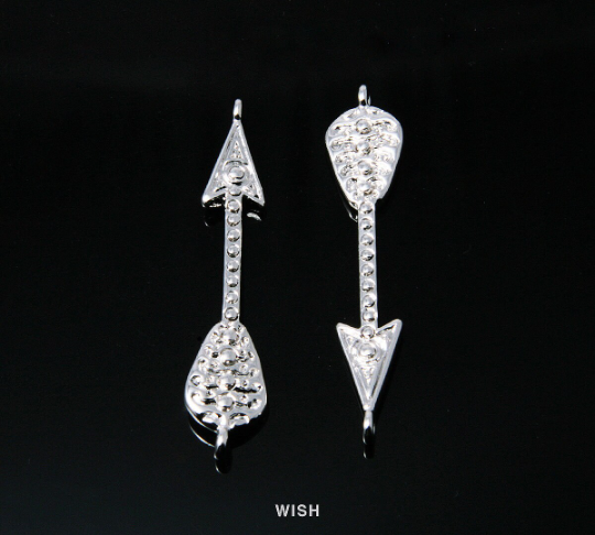 Arrows Connectors in Rhodium, Arrows Charm / MRH-147-C