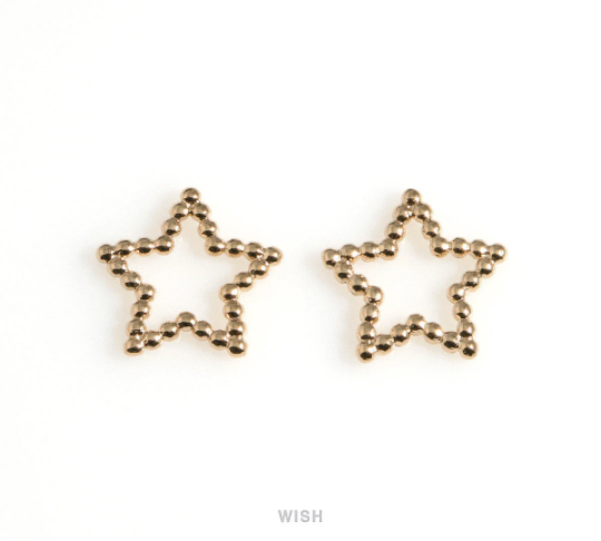 Open Star Pendants in Gold, Open Star Charms / MG-600-P