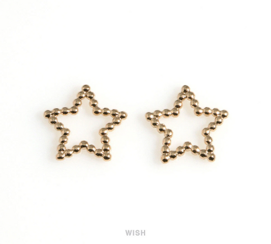 Open Star Pendants in Gold, Open Star Charms / MG-600-P