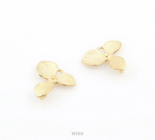 Orchid Flower Leaf Connectors in Matte Gold, Bottom Orchid Leaf