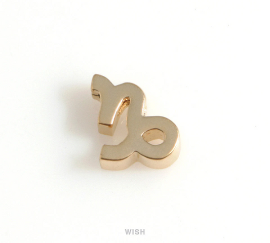 Capricorn Zodiac Sign Charm in Matte Gold, Zodiac Beads / MMG-599-B