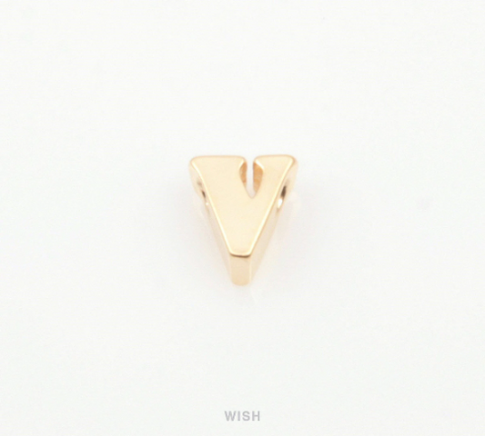 Lower Case Letter "v" in Matte Gold, Small Letter "v" / MMG-002-B (v)