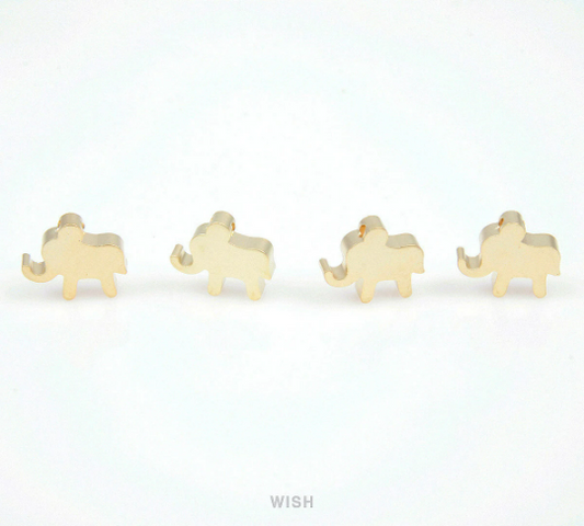 Elephant Beads Pendants in Matte Gold, Elephant Beads /MMG-093-B