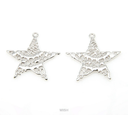 Star Pendant in Matte Rhodium, Star Charm / MMRH-295-P