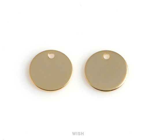 Stamping Disc in Matte Gold, Stamping Coin Charm /MMG-554-P