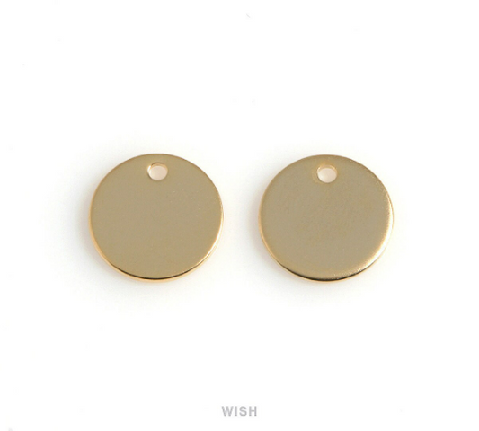 Stamping Disc in Matte Gold, Stamping Coin Charm /MMG-554-P