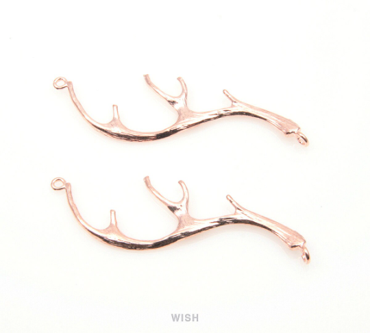 Antler Connectors in Rose Gold, Antler Charm / MRG-149-C