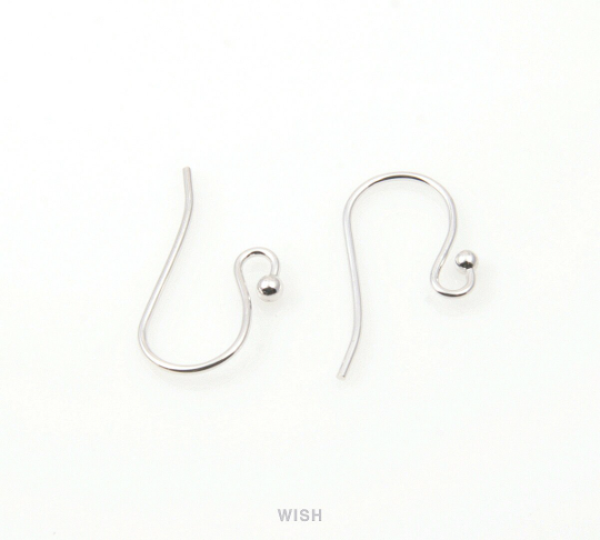 Ball Hook Earrings in Rhodium, Ball Hook Earrings / FRH-012-E (10 pcs)