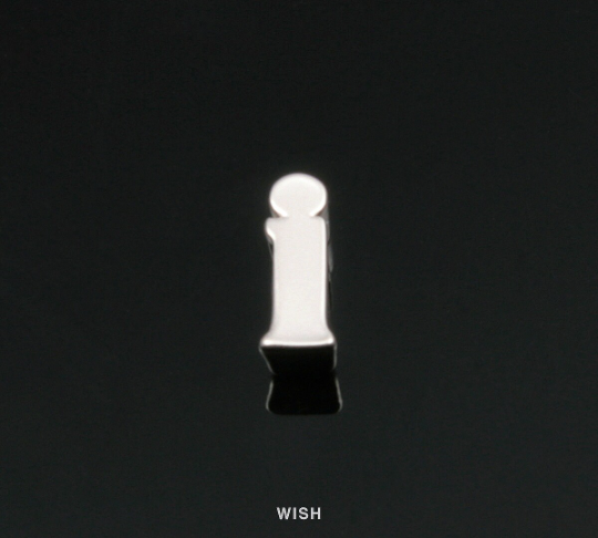 Lower Case Letter "i" in Matte Rhodium, Small Letter "i" / MMRH-002-B (i)