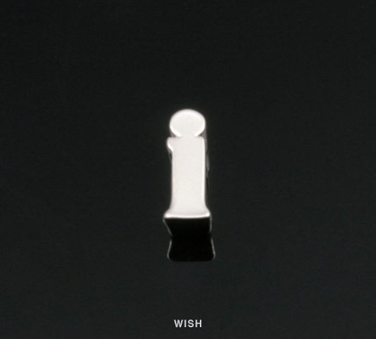 Lower Case Letter "i" in Matte Rhodium, Small Letter "i" / MMRH-002-B (i)