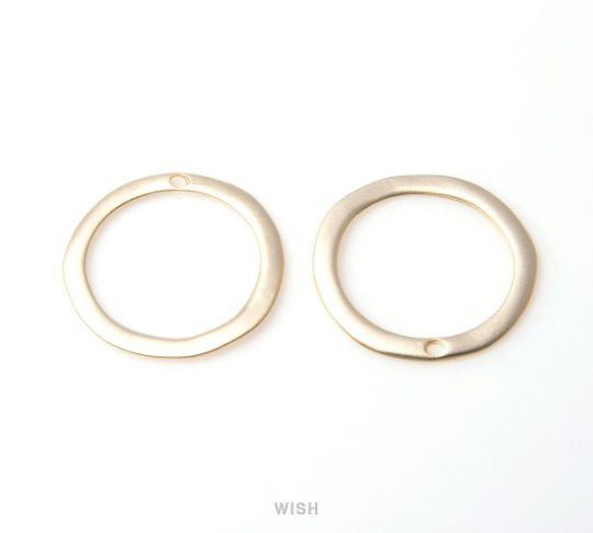 Hoop Pendants in Matte Gold, Hoop Charms / MMG-090-P