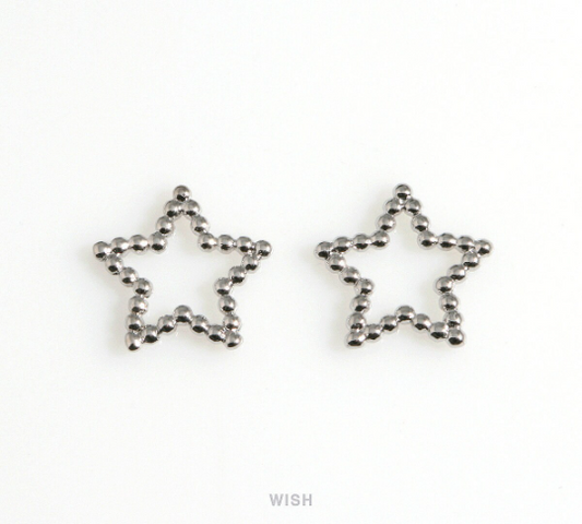 Open Star Pendants in Rhodium, Open Star Charms / MRH-600-P