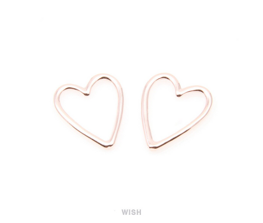 Heart Outline Pendants in Rose Gold, Heart Charm / MRG-013-P