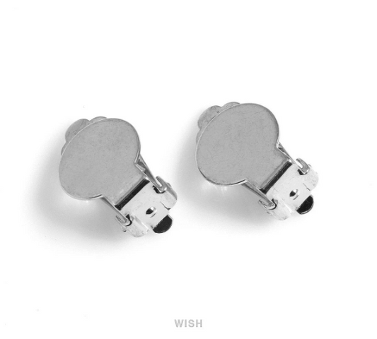 Clip on Earring Converters in Rhodium, Non Pierced Earrings / FRH-040-E