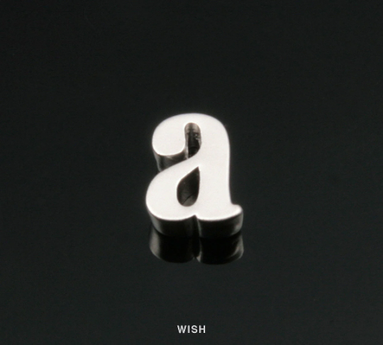 Lower Case Letter "a" in Matte Rhodium, Small Letter "a" / MMRH-002-B (a)