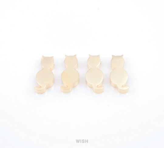 Kitty Beads Pendants in Matte Gold, Cat Beads / MMG-100-B