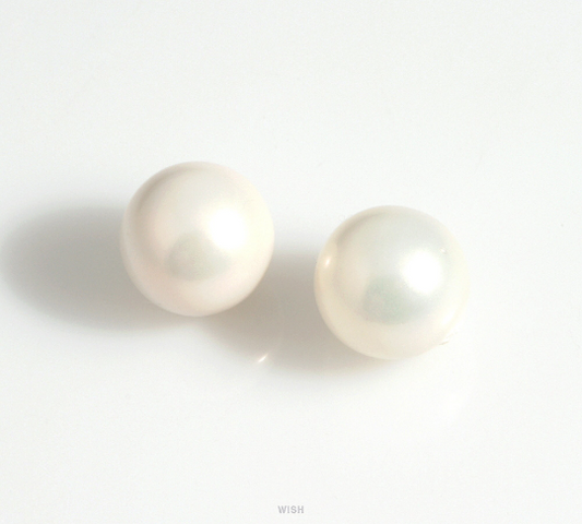 Half Drilled Mother of Pearl, 10mm Round Mother of Pearl, Round Pearl / PLWHM-01