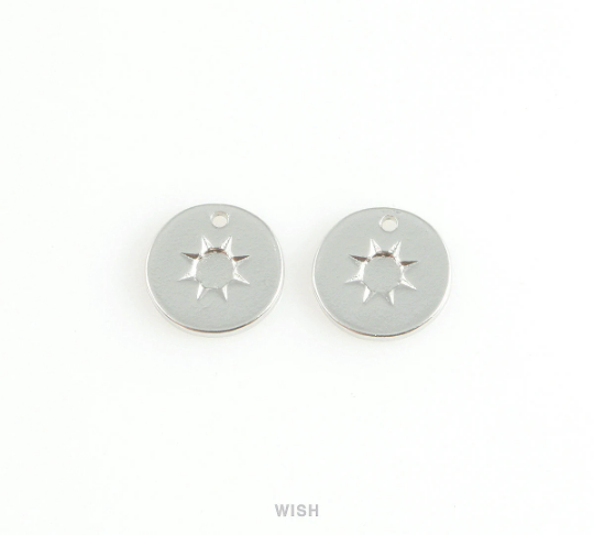 Sun Disc Pendants in Matte Rhodium, Sun Charm /MMRH-404-P