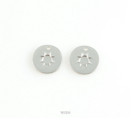 Sun Disc Pendants in Matte Rhodium, Sun Charm /MMRH-404-P