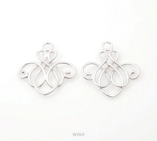 Chandelier Theme Pendants in Matte Rhodium, Chandelier Charms / MMRH-176-P