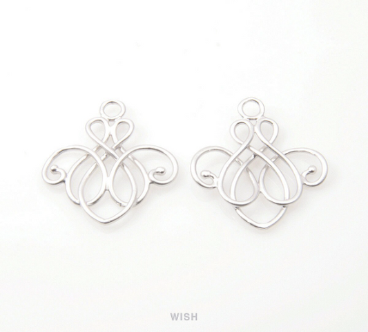 Chandelier Theme Pendants in Matte Rhodium, Chandelier Charms / MMRH-176-P