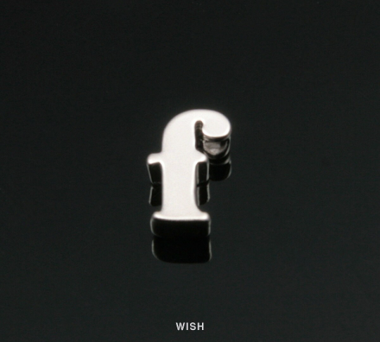 Lower Case Letter "f" in Matte Rhodium, Small Letter "f" / MMRH-002-B (f)
