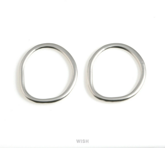 Crooked Circle Pendants in Matte Rhodium, Unique Shaped Circle Charm / MMRH-604-P