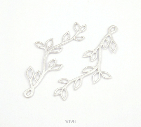 Twig Branch Pendants in Matte Rhodium, Twig Charm /MMRH-077-P