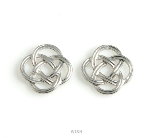 Knot Pendants in Matte Rhodium, Rope Knot Charm/ MMRH-588-P