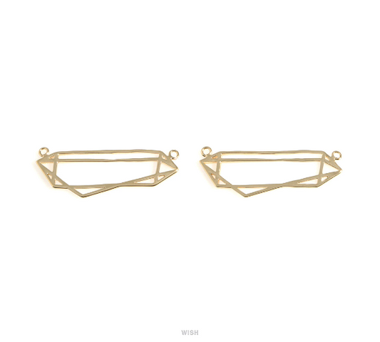 Geometric Charm in Gold, Open Geometric Necklace Pendants / MG-628-P