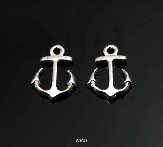 Anchor Pendant in Matte Rhodium, Small Anchor / MMRH-296-P (4pcs)