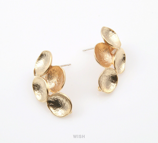 Concave Stud Earrings in Matte Gold, Concave Earrings / MMG-244-E