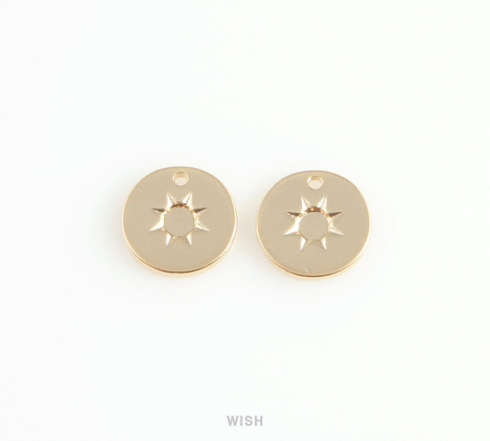 Sun Disc Pendants in Matte Gold, Sun Charm / MG-404-P