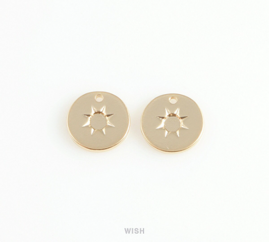 Sun Disc Pendants in Matte Gold, Sun Charm / MG-404-P