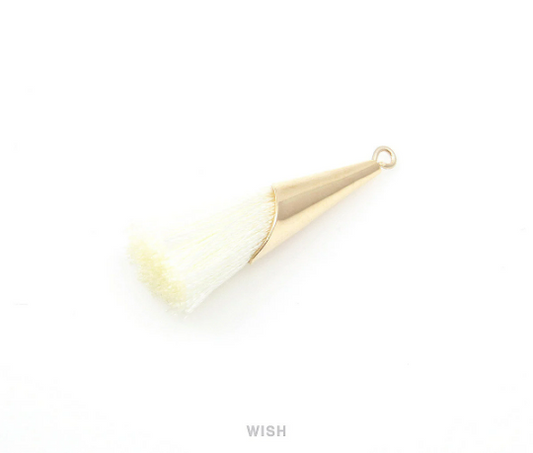 White Thread Tassel with Cone Cap in Gold / TWTG-005-T