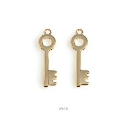 Key Pendants in Matte Gold, House Key Charm / MMG-584-P