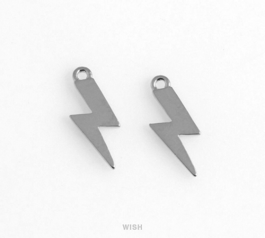 Thunder and Lightning Pendant in Matte Rhodium, Lightning Charm / MMRH-243-P