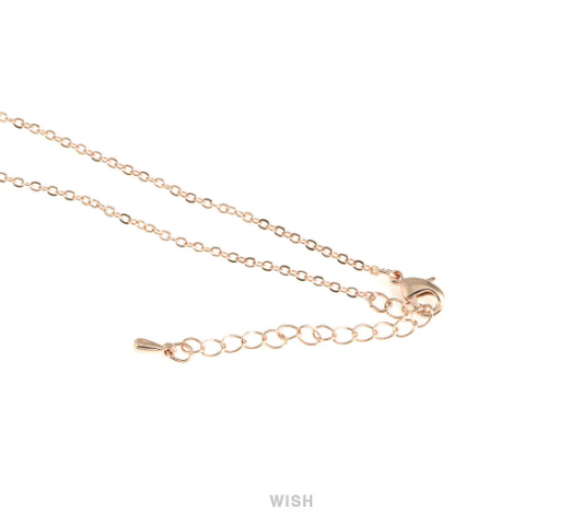 5 pcs of 18 inches Rose Gold Chain Necklace with Extension - 235SF, Rose Gold Flat Cable Chain / RBRG004-CH